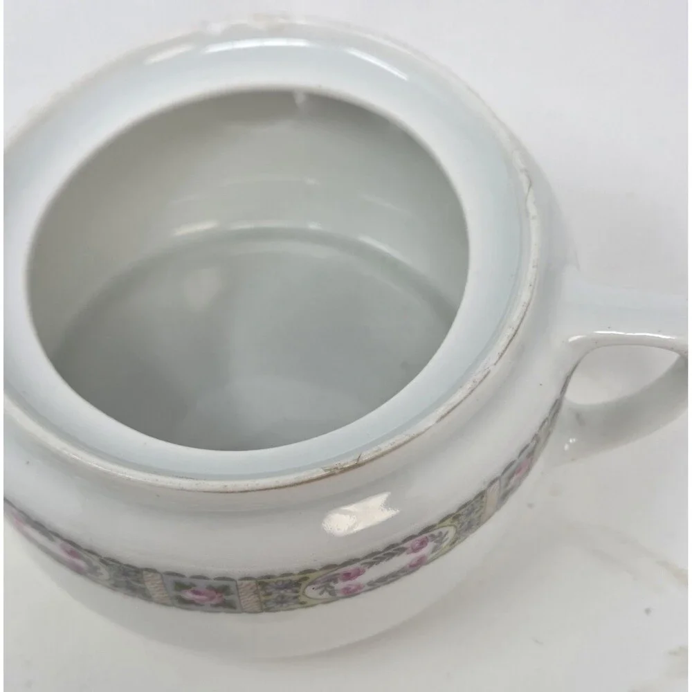 KPM Germany Antique‎ Porcelain Tea Set Creamer Sugar 2 Cups Saucers Rose 1900s